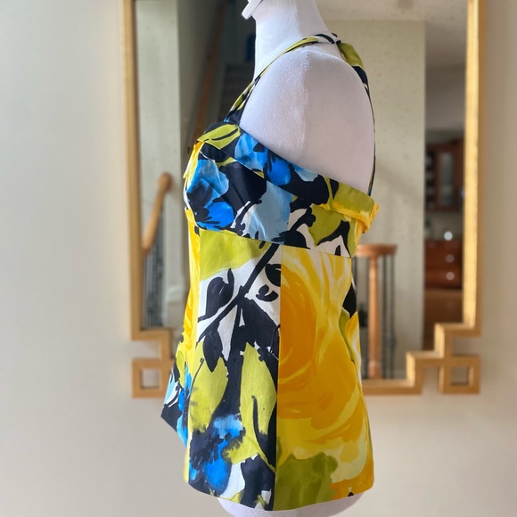 Trina Turk Floral Halter Yellow Rose sz 10 - Picture 4 of 14
